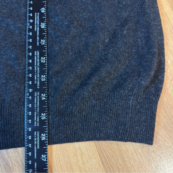 Mantovani Studio Italian Cashmere Sweater Large Men 1/4 Zip Charcoal Pullover - Picture 4 of 7
